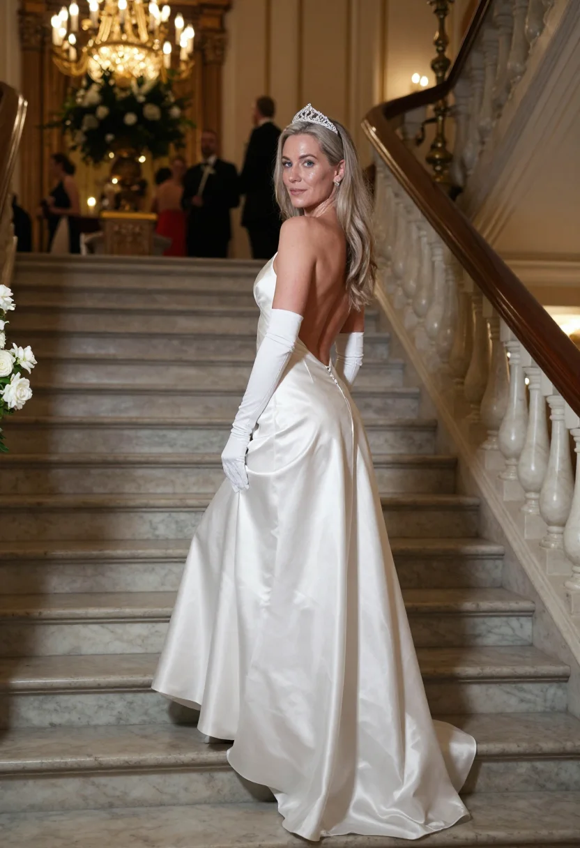 AI debutante ball sample — portrait of a woman, full-length portrait of a Swedish woman