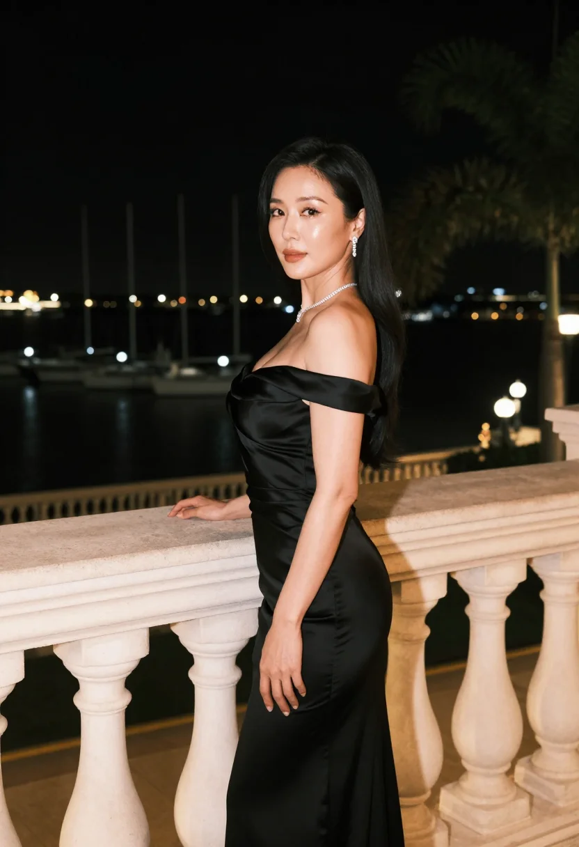 AI monaco riviera sample — portrait of a woman, half-length portrait in full profile of