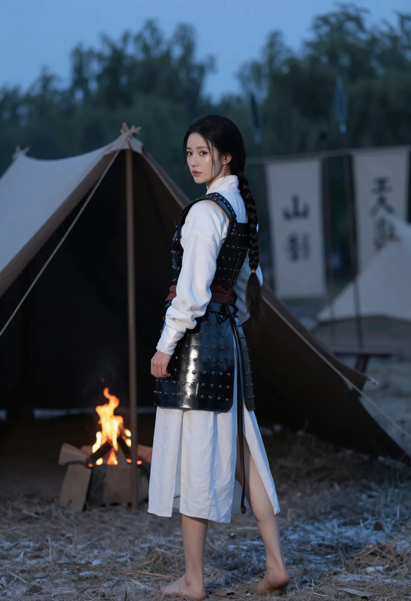 AI mulan armour sample — portrait of a woman, full-length portrait of a northern Chin