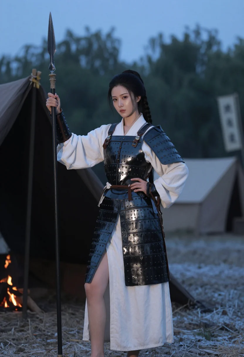 AI mulan armour sample — portrait of a woman, full-length portrait of a northern Chin