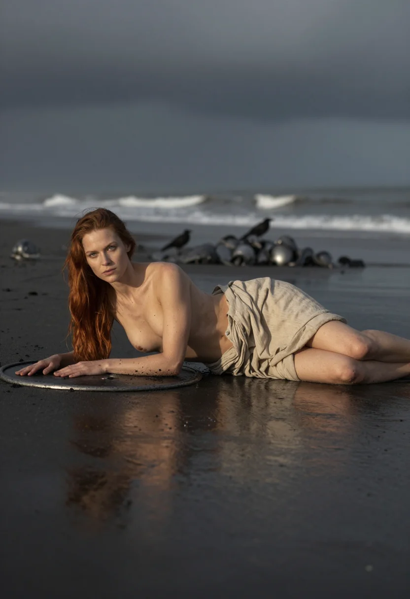 AI valkyrie sample — photograph of a grown woman, Norse, with pale skin, storm-gr